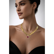 14 AYAR EL İŞÇİLİĞİ PULLU KOLYE 