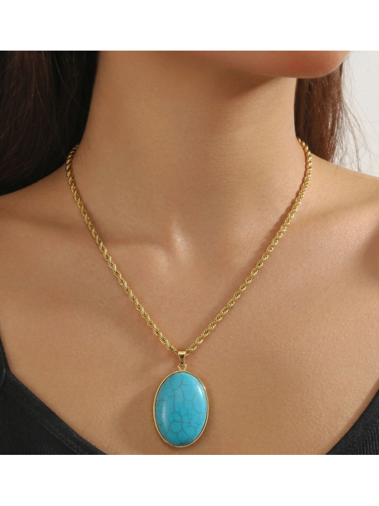 14 AYAR FİRUZE TAŞLI KOLYE UCU