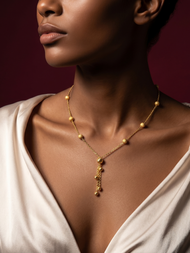 22 Ayar Dorika Altın Kolye – Zarif Top Detaylı Şık Tasarım