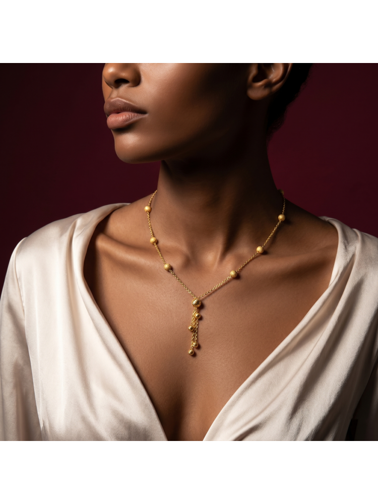 22 Ayar Dorika Altın Kolye – Zarif Top Detaylı Şık Tasarım