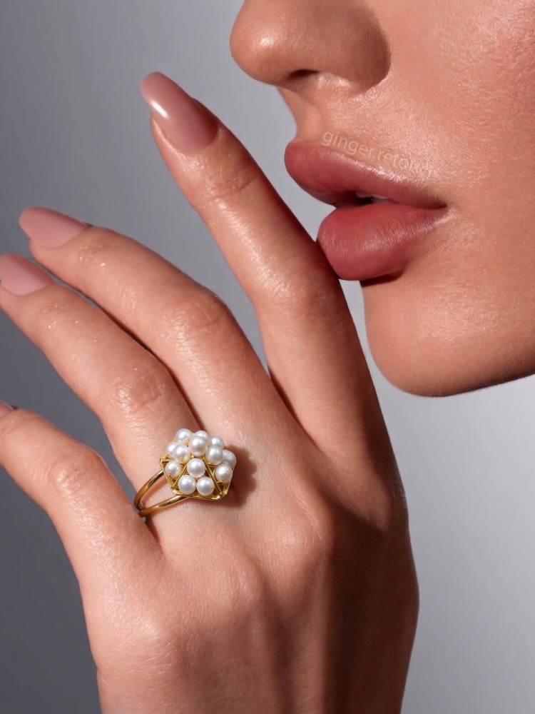 14 AYAR İNCİLİ YÜZÜK