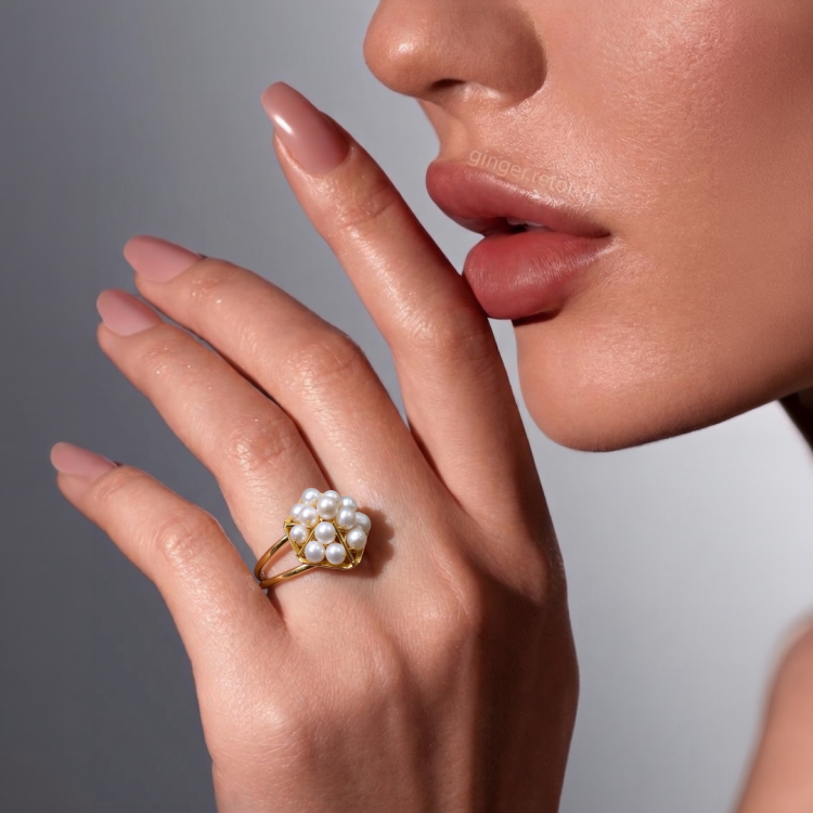 14 AYAR İNCİLİ YÜZÜK