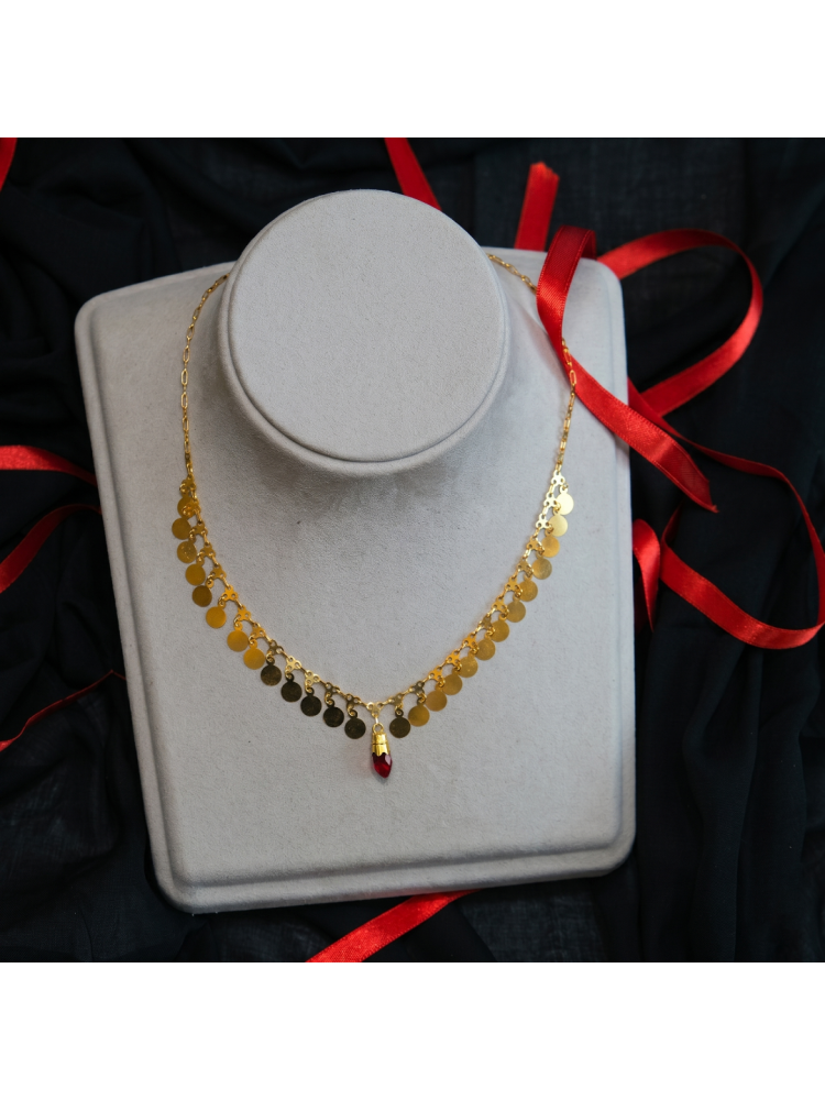 14 AYAR WL İŞÇİLİĞİ PULLU KOLYE