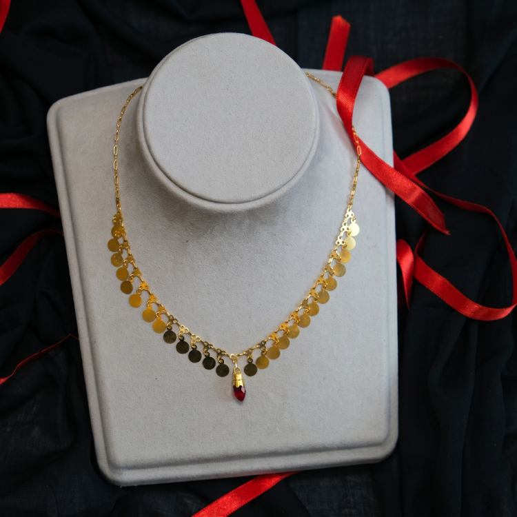 14 AYAR WL İŞÇİLİĞİ PULLU KOLYE