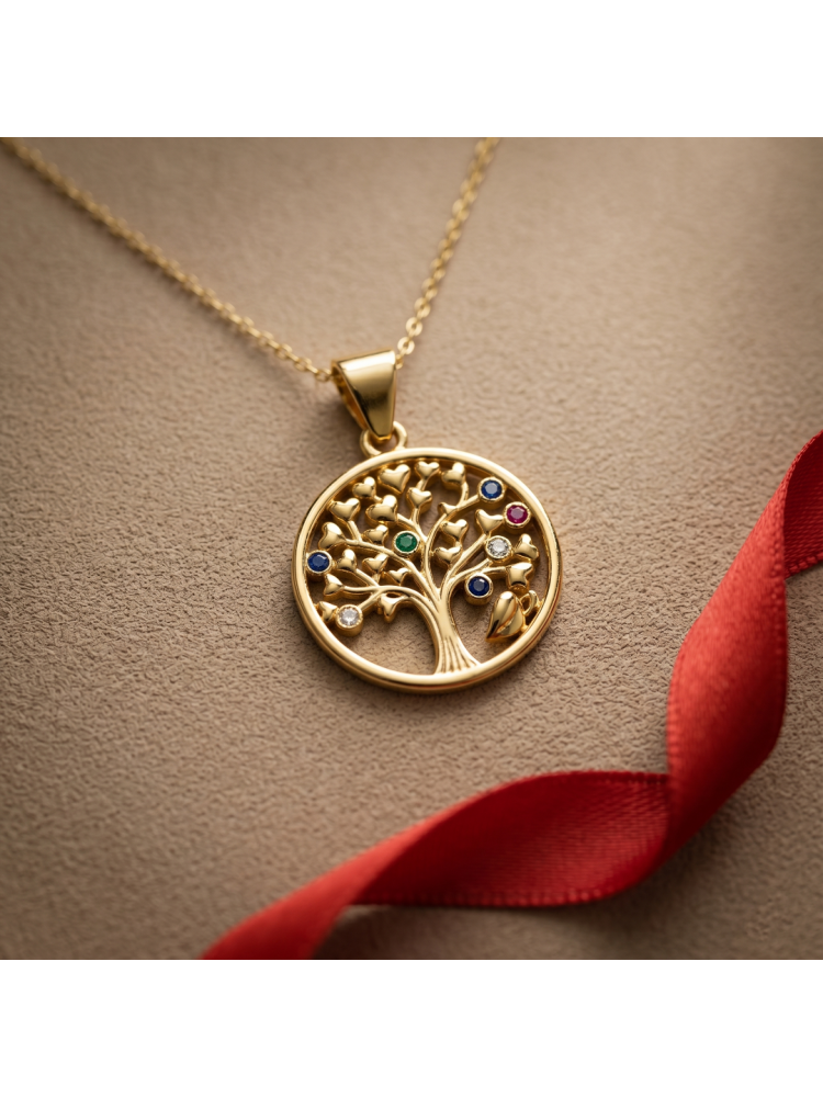 22 AYAR HAYAT AĞACI KOLYE