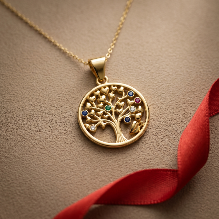 22 AYAR HAYAT AĞACI KOLYE