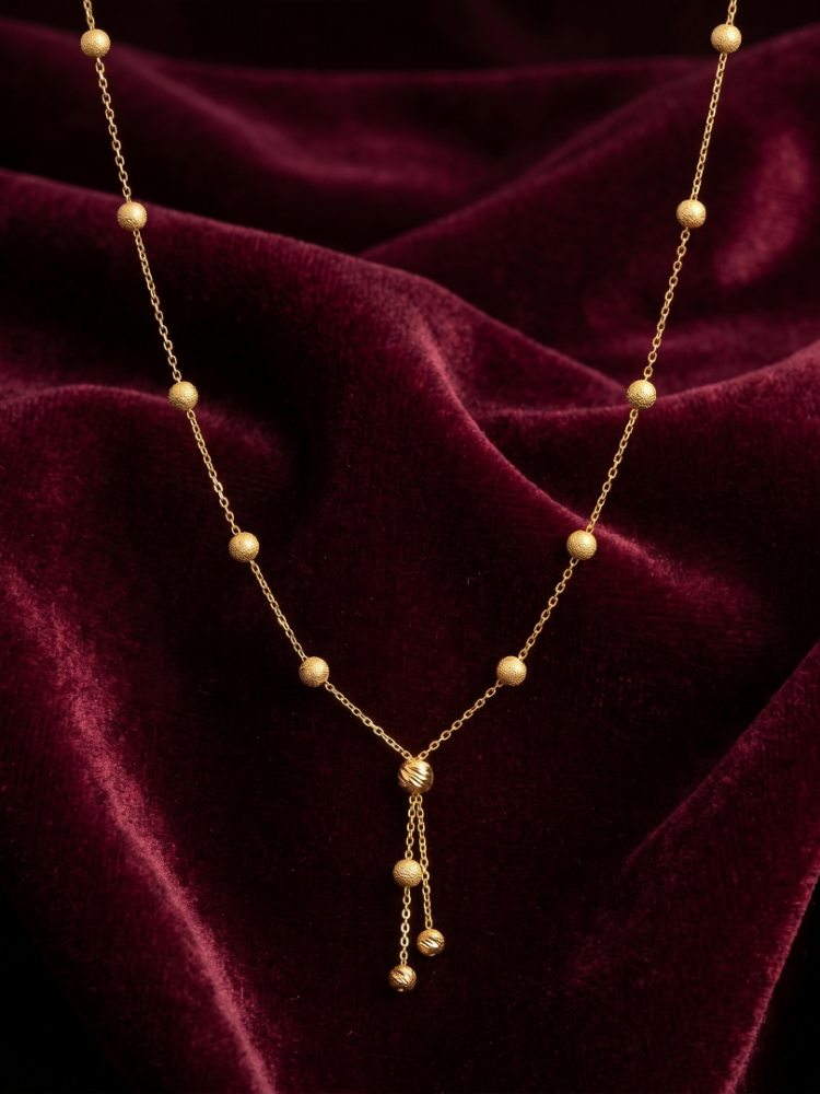 22 Ayar Dorika Altın Kolye – Zarif Top Detaylı Şık Tasarım