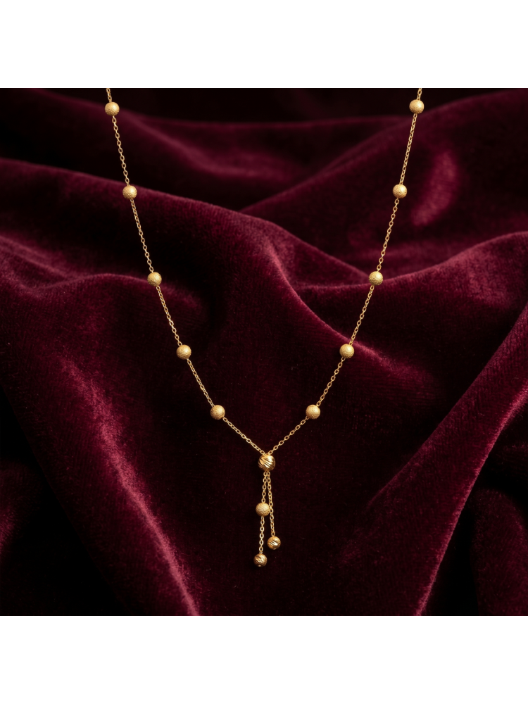 22 Ayar Dorika Altın Kolye – Zarif Top Detaylı Şık Tasarım