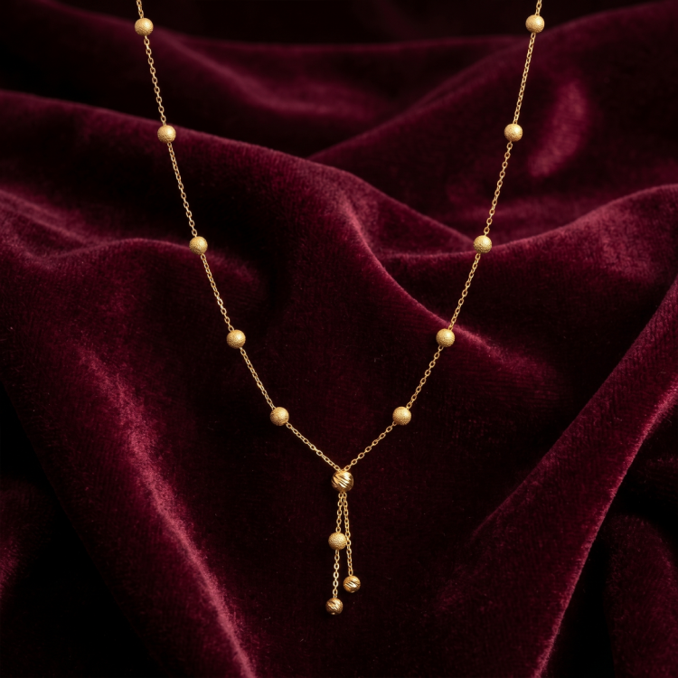 22 Ayar Dorika Altın Kolye – Zarif Top Detaylı Şık Tasarım