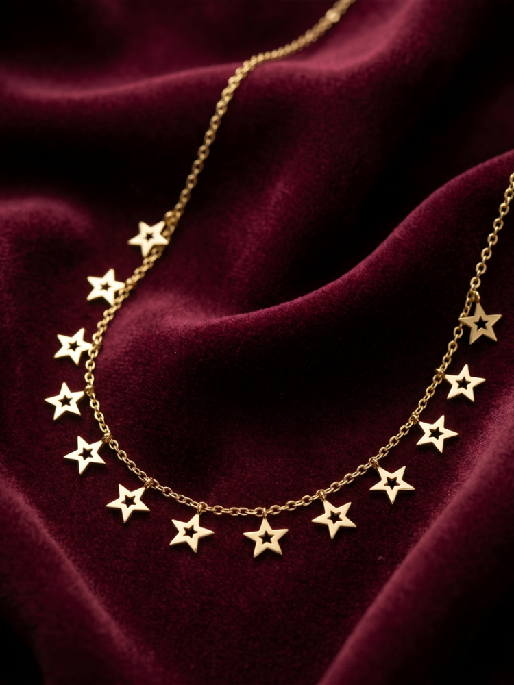 22 AYAR YILDIZ FİGÜRLÜ KOLYE