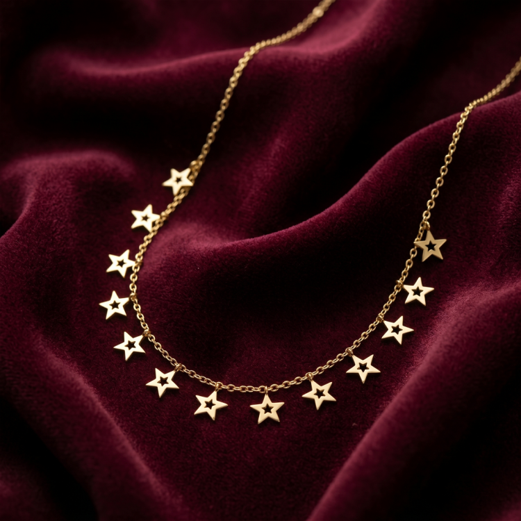 22 AYAR YILDIZ FİGÜRLÜ KOLYE