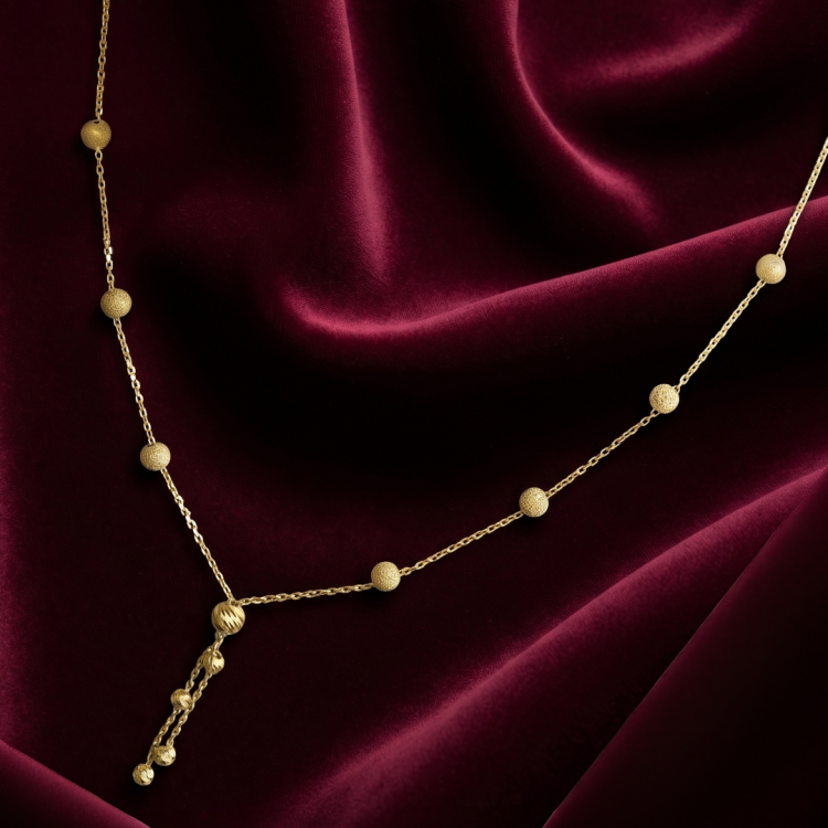 22 Ayar Dorika Altın Kolye – Zarif Top Detaylı Şık Tasarım