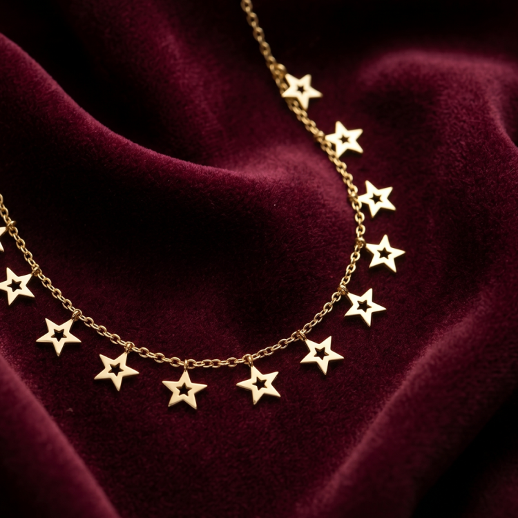 22 AYAR YILDIZ FİGÜRLÜ KOLYE