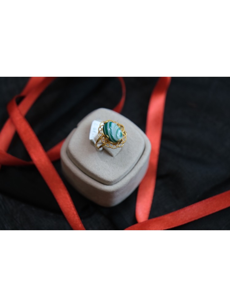 14 AYAR MAVİ TAŞLI EL İŞÇİLİĞİ YÜZÜK